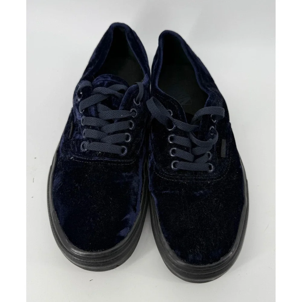 Vans Authentic Navy Blue Crushed Velvet Low Top Sneakers Mens 9.5 721454